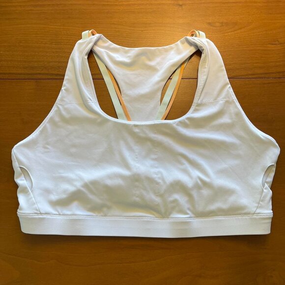 Fabletics White Sports Bra Adjustable Straps, Large Supportive Athletic Wear - Picture 3 of 4